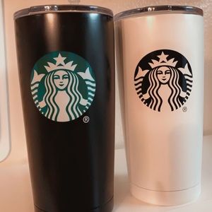 Starbucks black and white tumblers